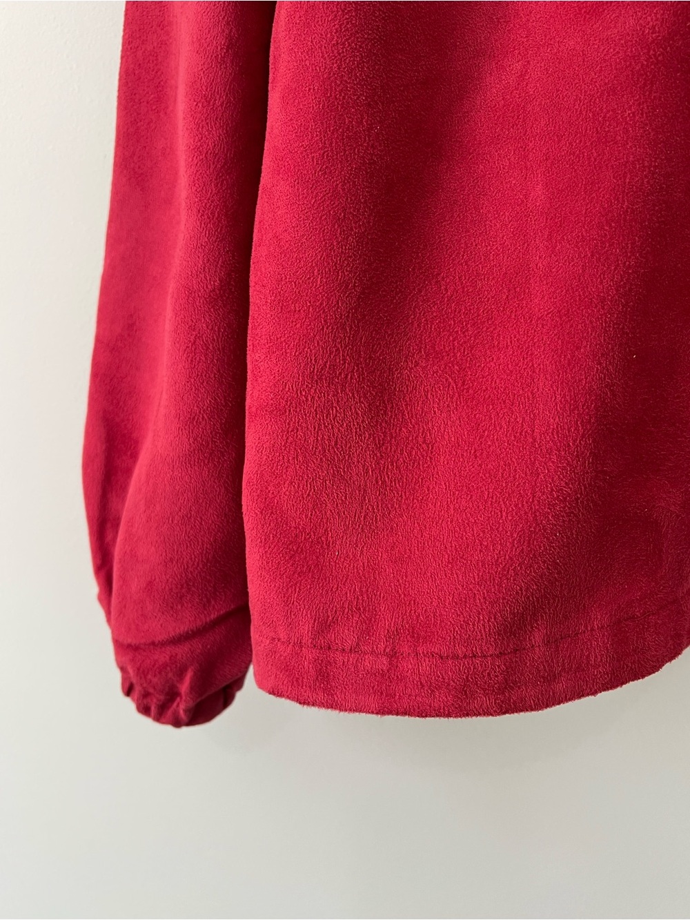 VTG 90's Monterey Club Red Faux Suede Golf Jacket Full Zip Velvet Feel Mens M - Picture 14 of 14